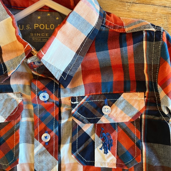 U.S. Polo. Size 2T (boys). Long/short sleeved button up shirt. NWOT - Picture 2 of 5